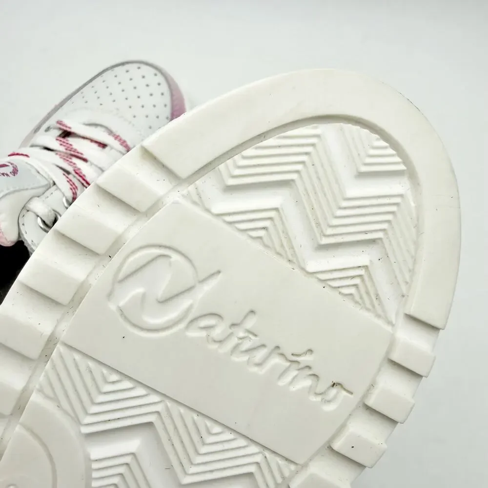Naturino Girls Hess 2 Vl Sneakers EU 28 US 11 White Pink Blue Leather NWOB